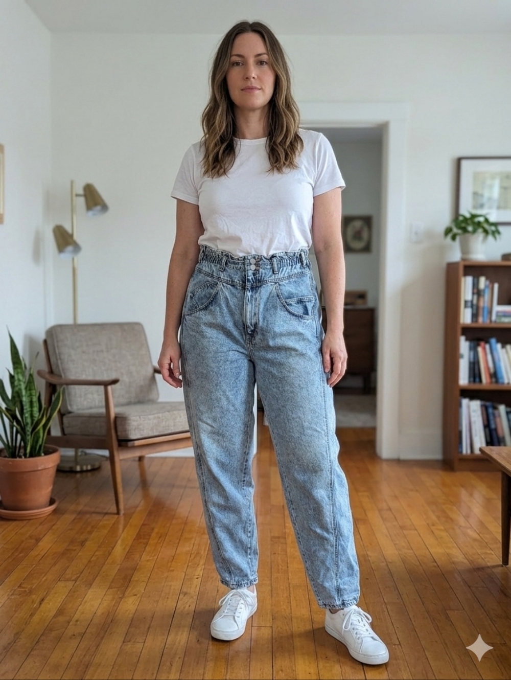 Vtg Levi's Silver Tab Paper Bag Waist Womens Size 30" 10/12 Acid Wash 80s Baggy